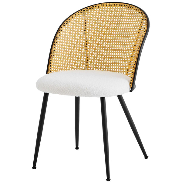 Giallo Dining Chair in White Sacy Fabric