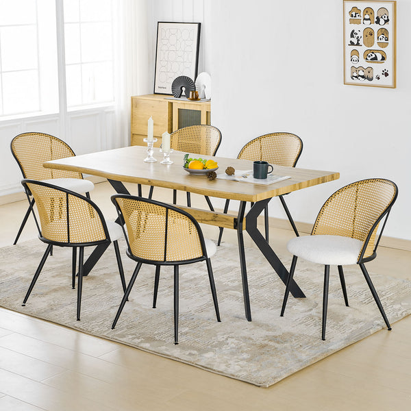 Giallo Dining Chair in White Sacy Fabric