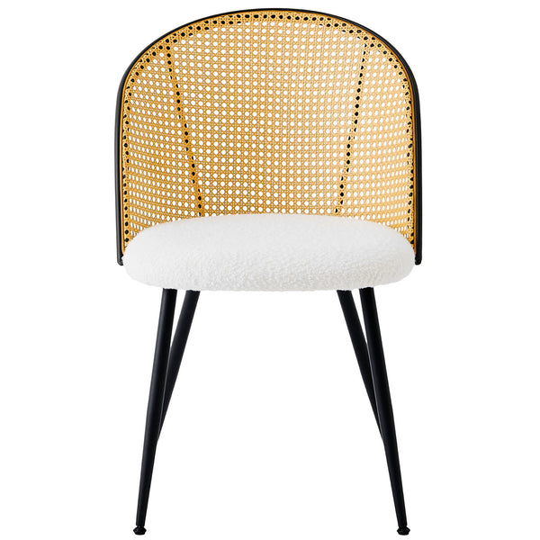 Giallo Dining Chair in White Sacy Fabric