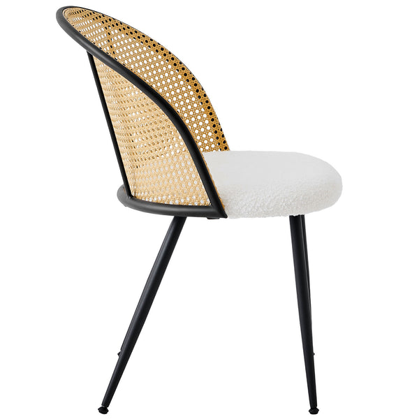 Giallo Dining Chair in White Sacy Fabric