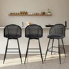 Giallo II Bar Stool in Black Ribol Leather, Bar Height