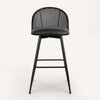 Giallo II Bar Stool in Black Ribol Leather, Bar Height