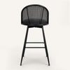 Giallo II Bar Stool in Black Ribol Leather, Bar Height
