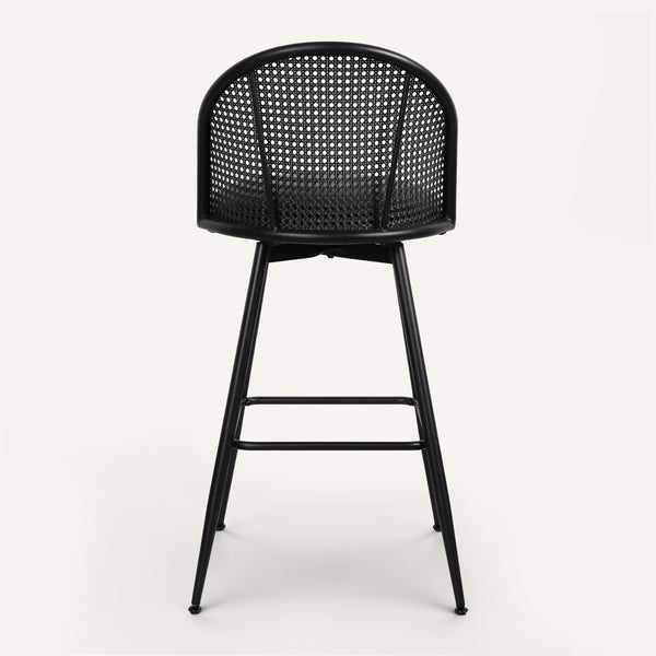 Giallo II Bar Stool in Black Ribol Leather, Bar Height