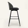 Giallo II Bar Stool in Black Ribol Leather, Bar Height