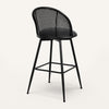 Giallo II Bar Stool in Black Ribol Leather, Bar Height