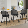 Giallo II Bar Stool in Black Ribol Leather, Counter Height