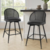 Giallo II Bar Stool in Black Ribol Leather, Counter Height