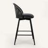 Giallo II Bar Stool in Black Ribol Leather, Counter Height