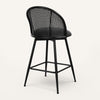 Giallo II Bar Stool in Black Ribol Leather, Counter Height