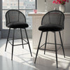 Giallo II Bar Stool in Black Sacy Fabric, Bar Height