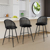 Giallo II Bar Stool in Black Sacy Fabric, Bar Height