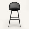 Giallo II Bar Stool in Black Sacy Fabric, Bar Height