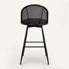 Giallo II Bar Stool in Black Sacy Fabric, Bar Height