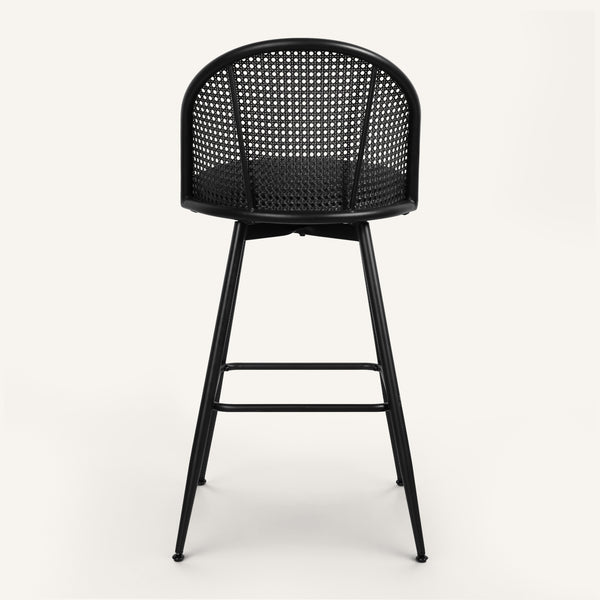 Giallo II Bar Stool in Black Sacy Fabric, Bar Height