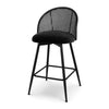 Giallo II Bar Stool in Black Sacy Fabric, Counter Height