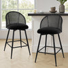 Giallo II Bar Stool in Black Sacy Fabric, Counter Height