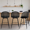 Giallo II Bar Stool in Black Sacy Fabric, Counter Height