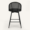 Giallo II Bar Stool in Black Sacy Fabric, Counter Height