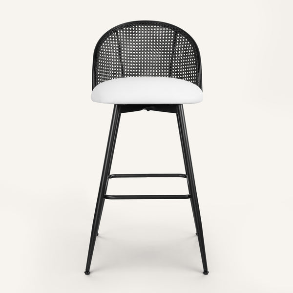 Giallo II Bar Stool in Cream Ribol Leather, Bar Height