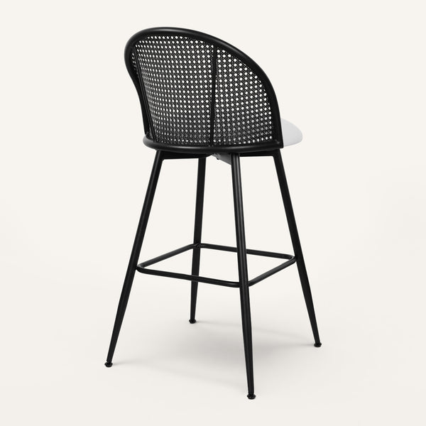 Giallo II Bar Stool in Cream Ribol Leather, Bar Height