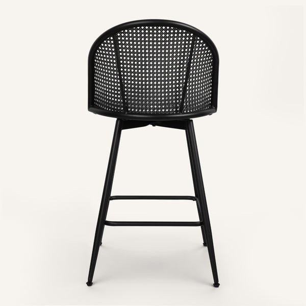 Giallo II Bar Stool in Cream Ribol Leather, Counter Height