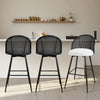 Giallo II Bar Stool in White Sacy Fabric, Bar Height