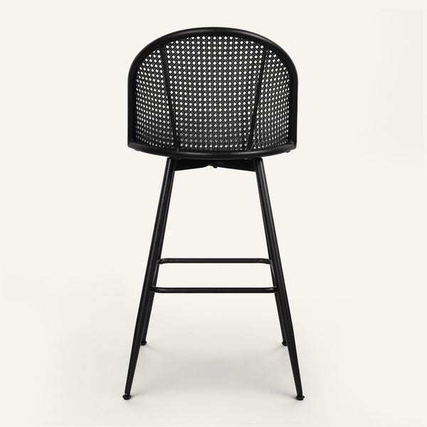 Giallo II Bar Stool in White Sacy Fabric, Bar Height