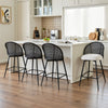 Giallo II Bar Stool in White Sacy Fabric, Counter Height