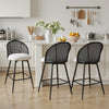 Giallo II Bar Stool in White Sacy Fabric, Counter Height