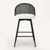 Giallo II Bar Stool in White Sacy Fabric, Counter Height