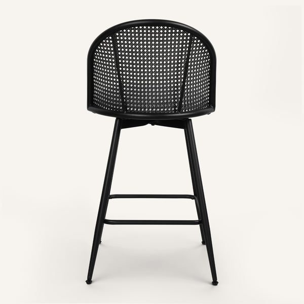 Giallo II Bar Stool in White Sacy Fabric, Counter Height