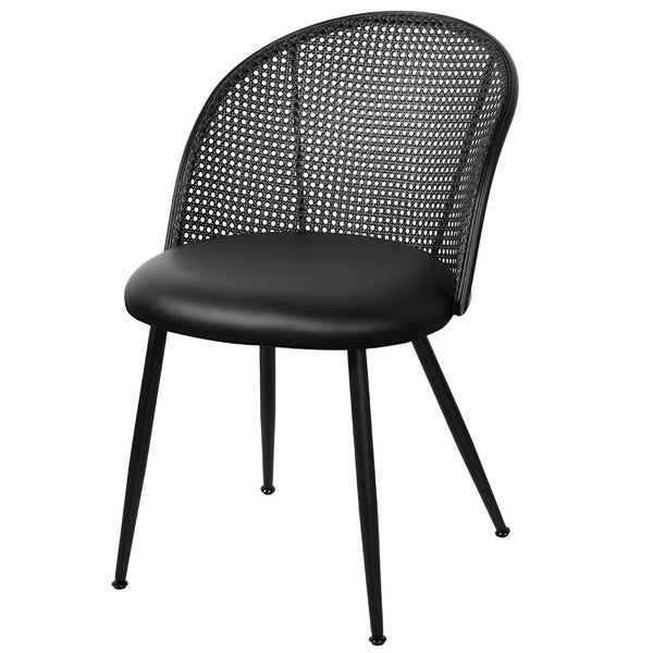 Giallo II Dining Chair in Black Ribol Leather