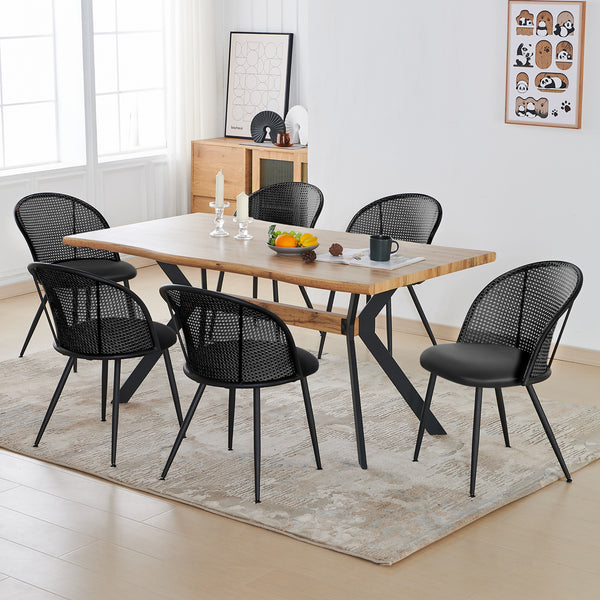 Giallo II Dining Chair in Black Ribol Leather