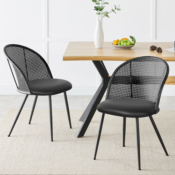 Giallo II Dining Chair in Black Ribol Leather