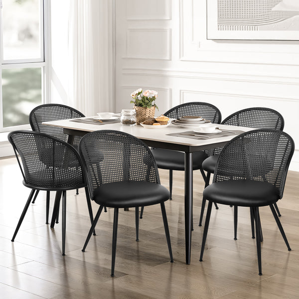 Giallo II Dining Chair in Black Ribol Leather