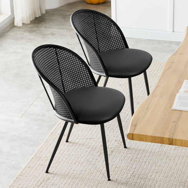 Giallo II Dining Chair in Black Ribol Leather