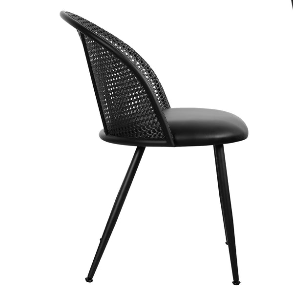 Giallo II Dining Chair in Black Ribol Leather