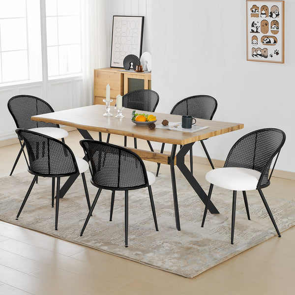 Giallo II Dining Chair in Cream Ribol Leather