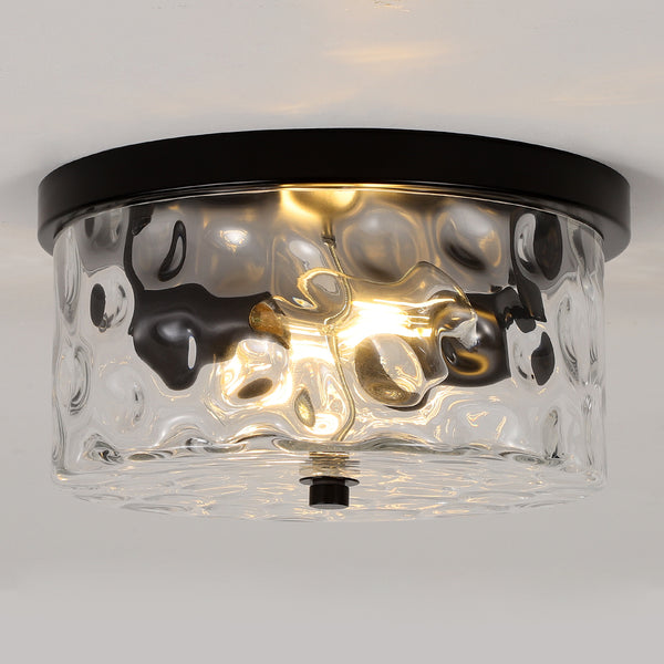 Goron flush mount light, Black/Large