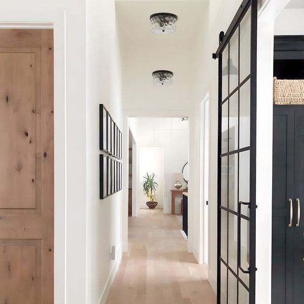 Goron flush mount light, Black/Small