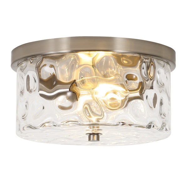 Goron flush mount light, Nickel/Large