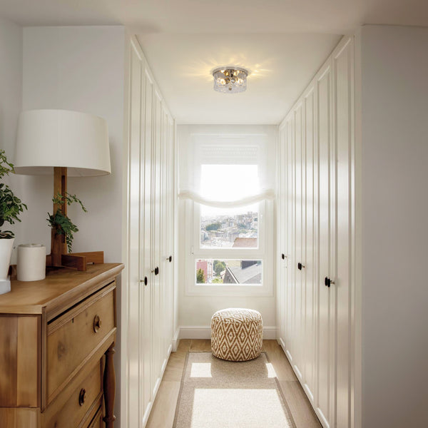 Goron flush mount light, Nickel/Small