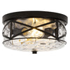 Grenache flush mount light, Black/Large