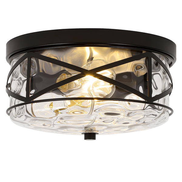 Grenache flush mount light, Black/Large