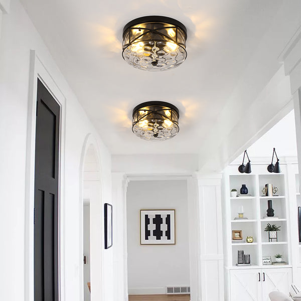 Grenache flush mount light, Black/Large