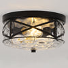 Grenache flush mount light, Black/Large