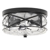 Grenache flush mount light, Black/Large