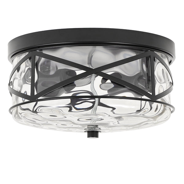 Grenache flush mount light, Black/Large