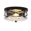 Grenache flush mount light, Black/Small